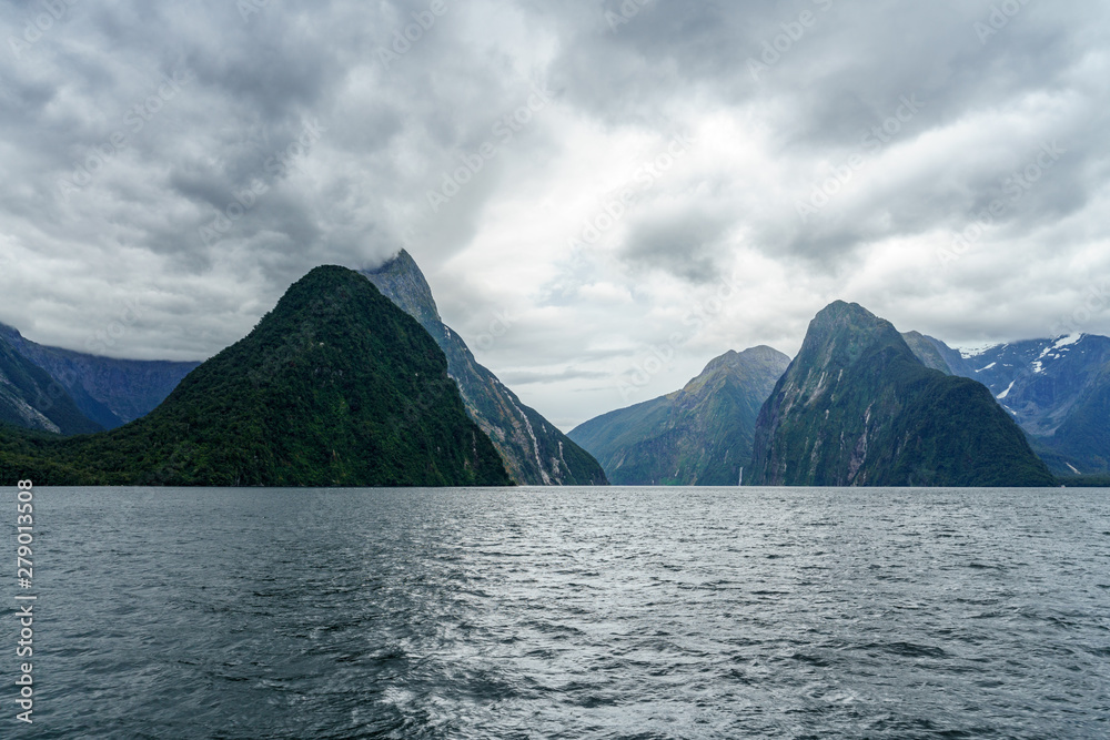 steep coast in the mountains at milford sound, fjordland, new zealand 10
