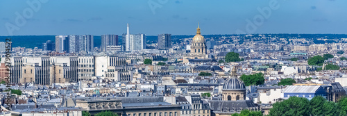 Paris, typical roofs, aerial view with the Invalides dome and the Sainte-Chapelle in background, view from the Saint-Jacques tower  photo
