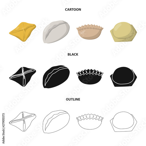 Vector illustration of products and cooking sign. Set of products and appetizer stock symbol for web.