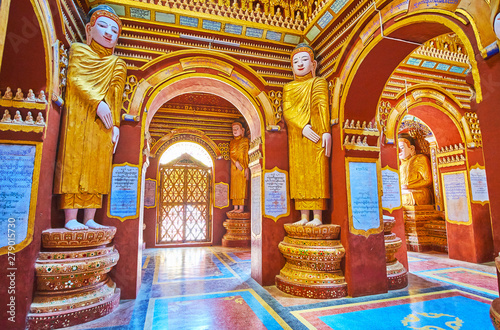 Rich decorations in Thanboddhay Pagoda, Monywa, Myanmar photo