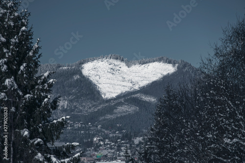 winter heart in the mountains