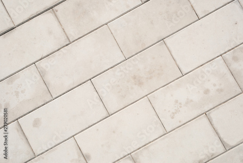 Brick pavement tile, top view. Light sidewalk, pavement texture