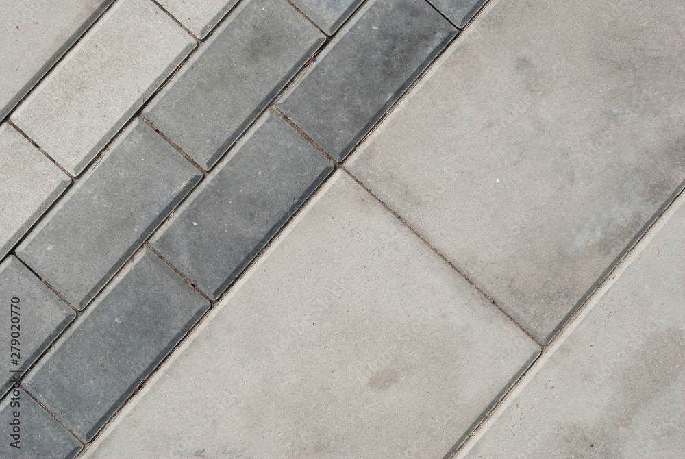 Brick pavement tile, top view. Light sidewalk, pavement texture Brick pavement tile, top view. Light sidewalk, pavement texture