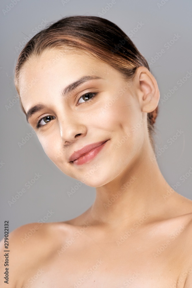 portrait of young woman with perfect skin portrait of young woman with perfect skin