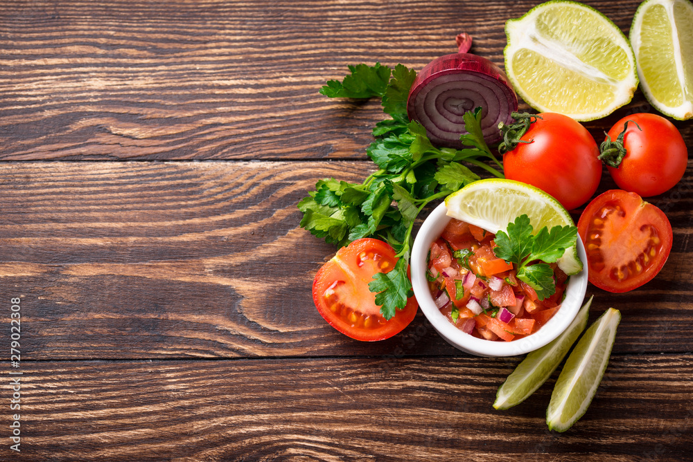 Traditional mexican tomato salsa sauce Traditional mexican tomato salsa sauce