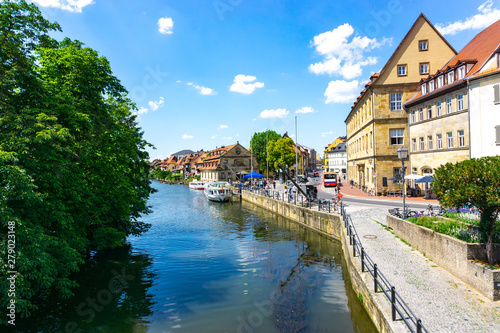 Bamberg old historic city in Bavaria at the river Regnitz © mstein