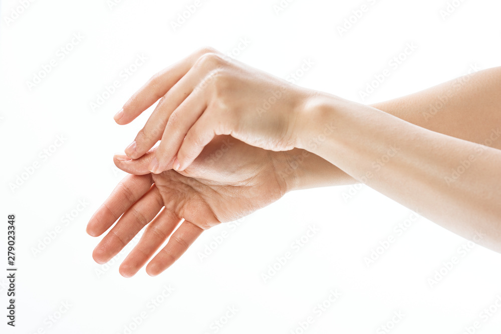 female hands isolated on white background