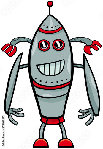 funny robot fantasy cartoon character