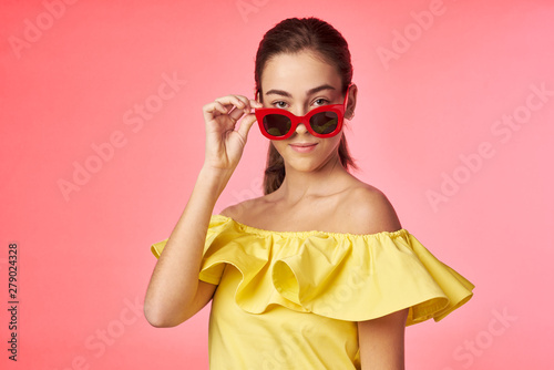 portrait of girl in sunglasses