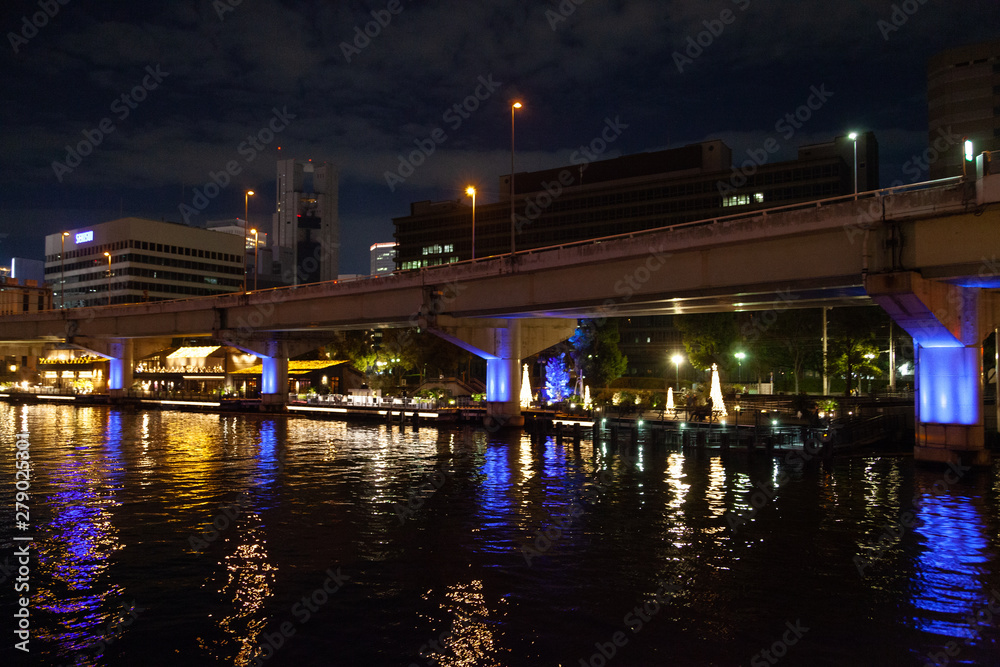 Osaka at Night, Japan, City Lights, Christmas Magic Osaka at Night, Japan, City Lights, Christmas Magic