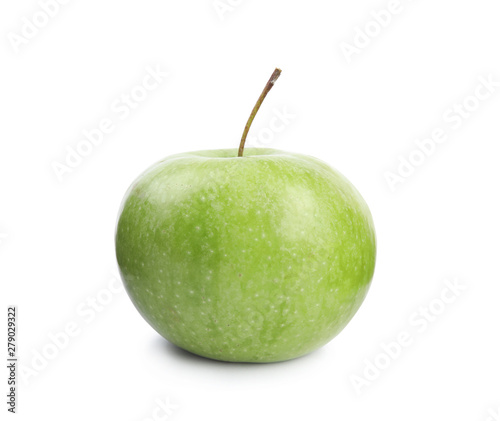 Photographie Fresh ripe green apple on white background