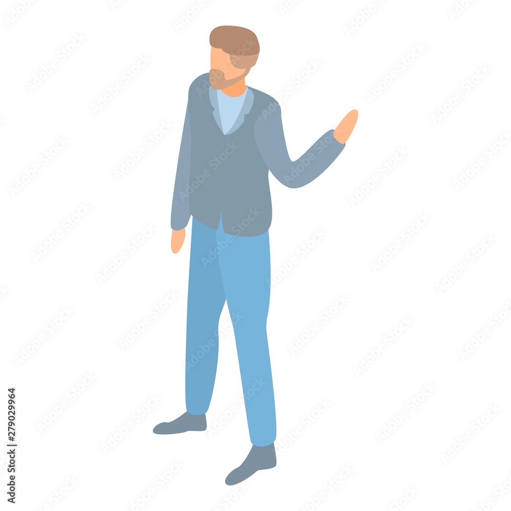 Hipster manager icon. Isometric of hipster manager vector icon for web design isolated on white background Hipster manager icon. Isometric of hipster manager vector icon for web design isolated on white background