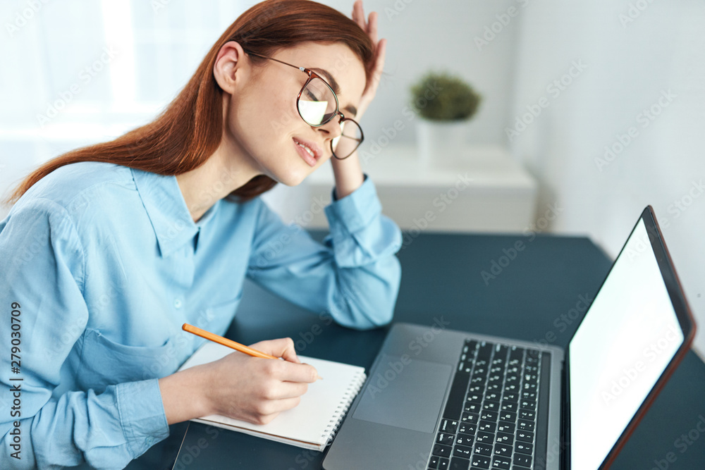 business woman working on laptop business woman working on laptop
