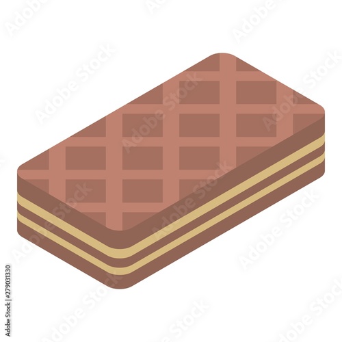 Chocolate waffles icon. Isometric of chocolate waffles vector icon for web design isolated on white background