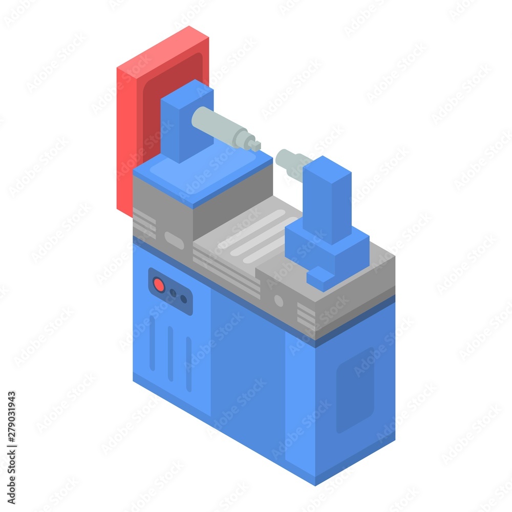 Industrial machine icon. Isometric of industrial machine vector icon for web design isolated on white background Industrial machine icon. Isometric of industrial machine vector icon for web design isolated on white background