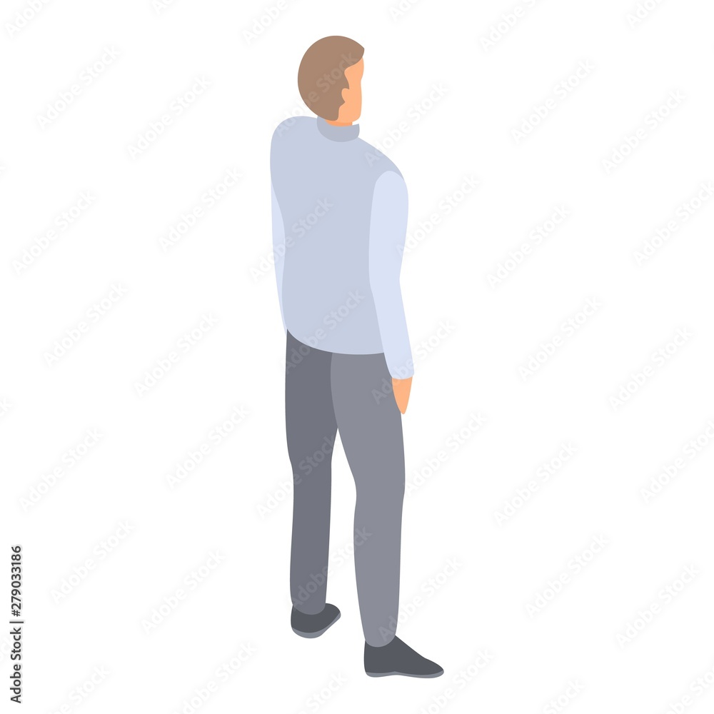 Museum man visitor icon. Isometric of museum man visitor vector icon for web design isolated on white background Museum man visitor icon. Isometric of museum man visitor vector icon for web design isolated on white background