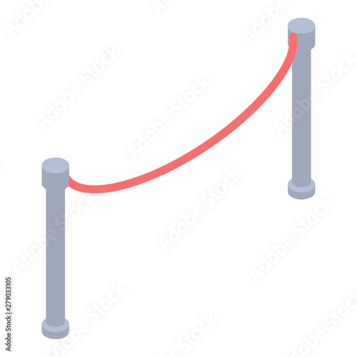 Red barrier icon. Isometric of red barrier vector icon for web design isolated on white background