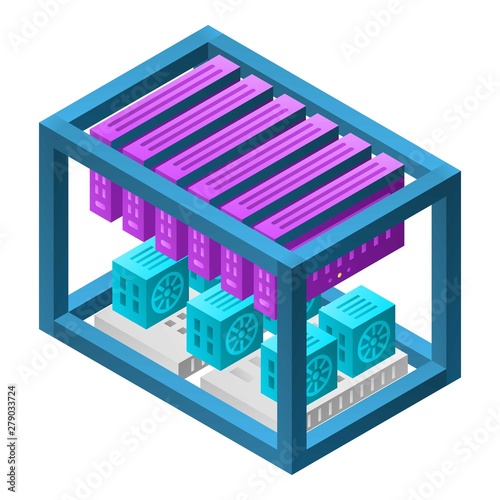 Mining farm cooling icon. Isometric of mining farm cooling vector icon for web design isolated on white background
