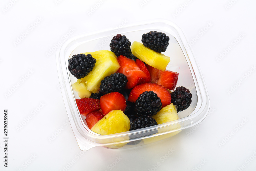 Sliced fruit mix in the box Sliced fruit mix in the box