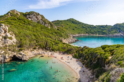 Porto Timoni is an amazing beautiful double beach in Corfu, Greece