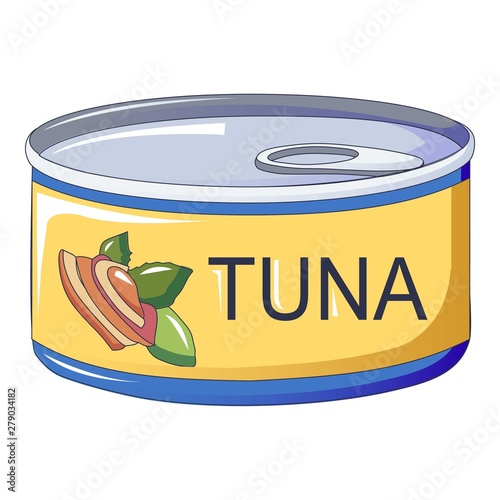 Tuna tin can icon. Cartoon of tuna tin can vector icon for web design isolated on white background