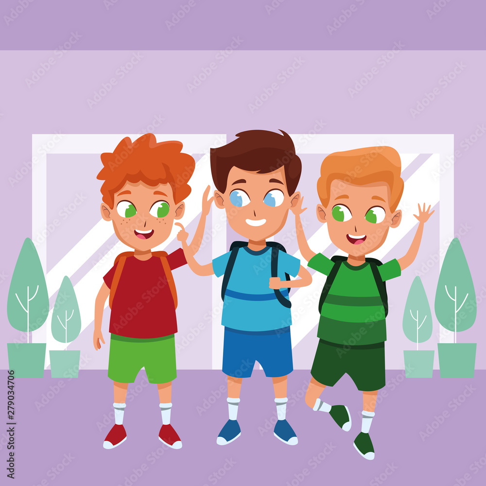 childhood adorable school students cartoon childhood adorable school students cartoon