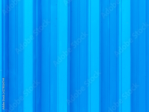 Blue painted corrugated steel deck wall background for design, banner and layout