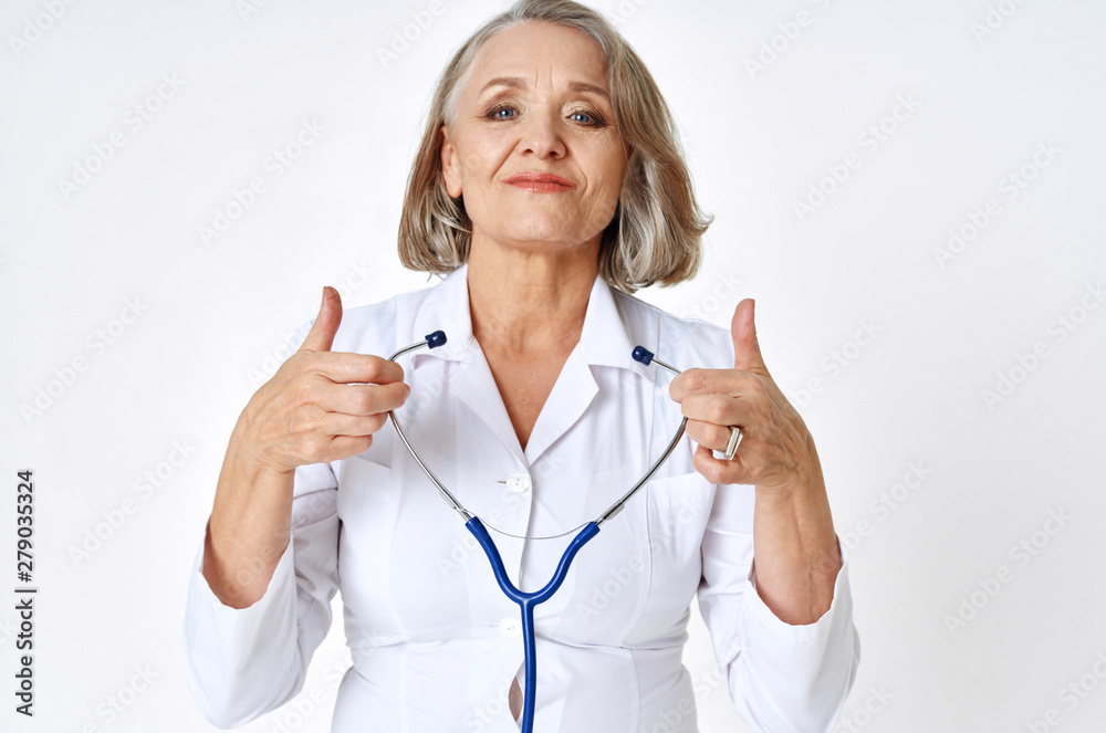 portrait of a female doctor with stethoscope portrait of a female doctor with stethoscope