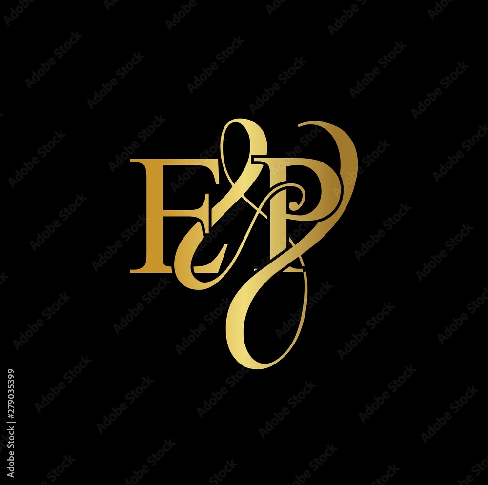 E & P / EP logo initial vector mark. Initial letter E & P EP luxury art