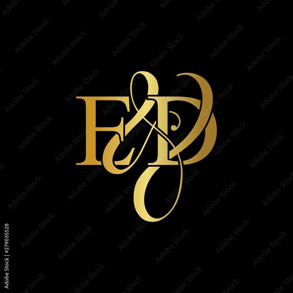 E & D / ED logo initial vector mark. Initial letter E & D ED luxury art vector mark logo, gold color on black background. E & D / ED logo initial vector mark. Initial letter E & D ED luxury art vector mark logo, gold color on black background.