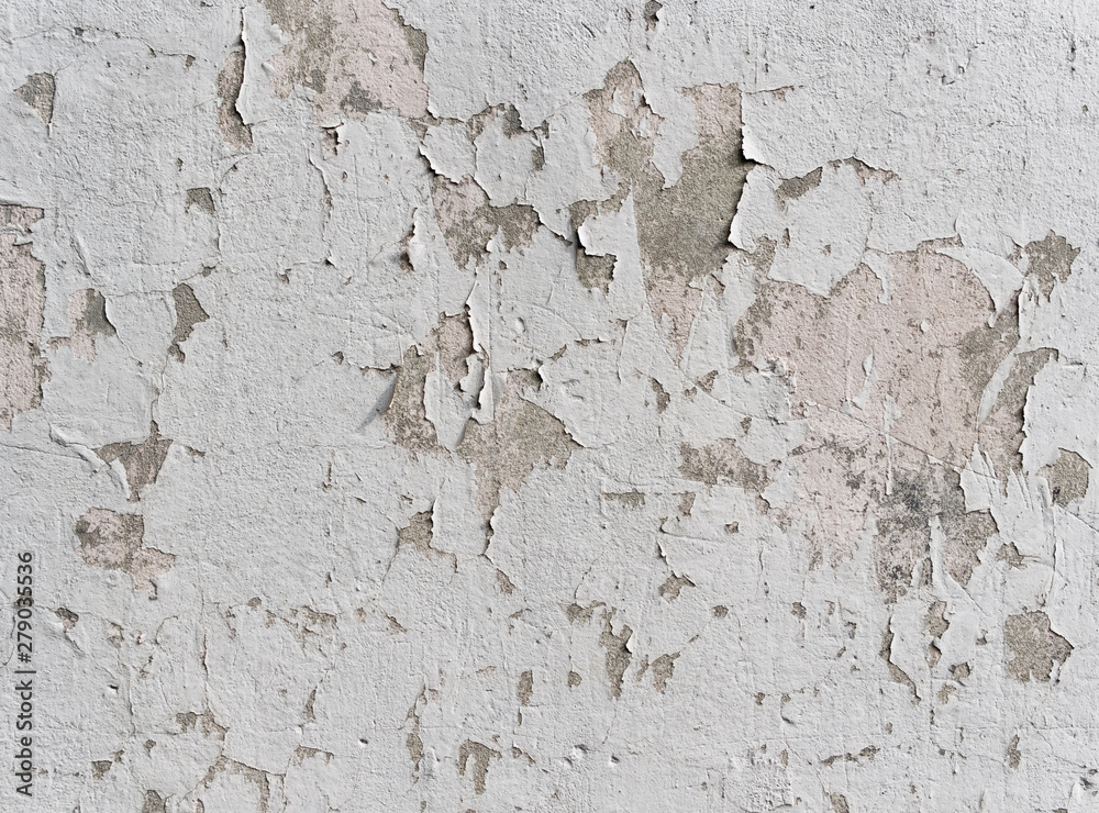 Obraz premium Texture of old concrete scratched wall with peeling paint for background design, banner and layout