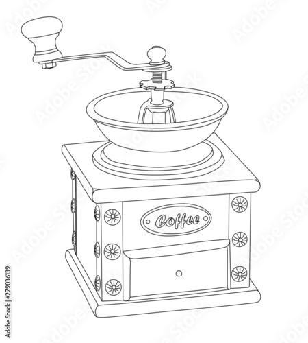Illustration of coffee grinder