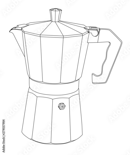 Bialetti coffee maker espresso line drawing