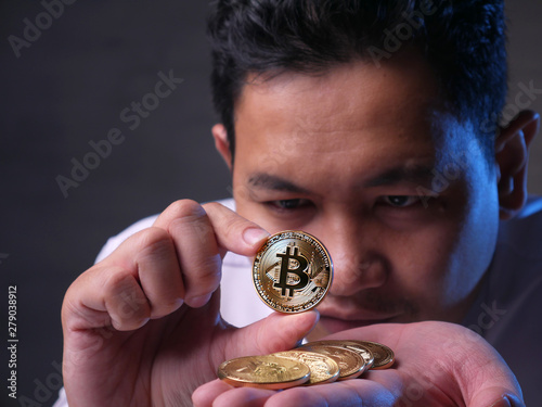 Investing in Bitcoin Cyptocurrency Concept photo