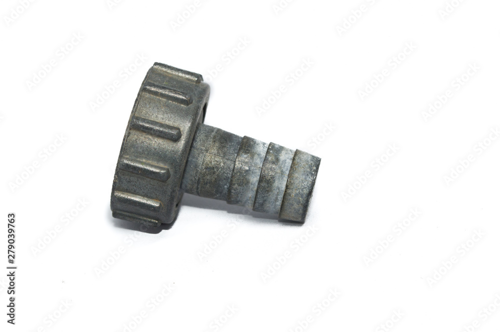 tap adapter to put garden hose, isolated on white background tap adapter to put garden hose, isolated on white background