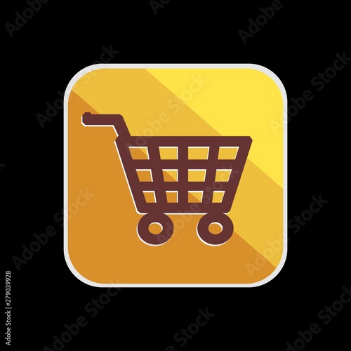 set colorful cart or trolly icon for smart phone application and web icon