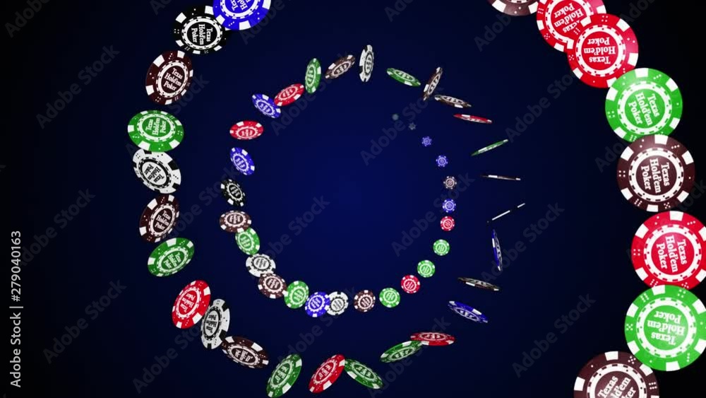Poker Chips Animation Background, Loop, Rendering, with Alpha Channel