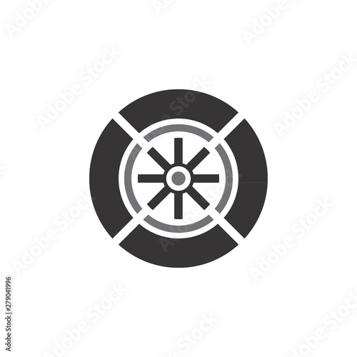 Tire logo icon design vector