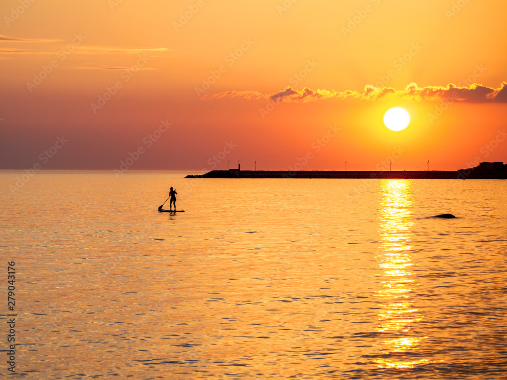 sub board sunset sea sun