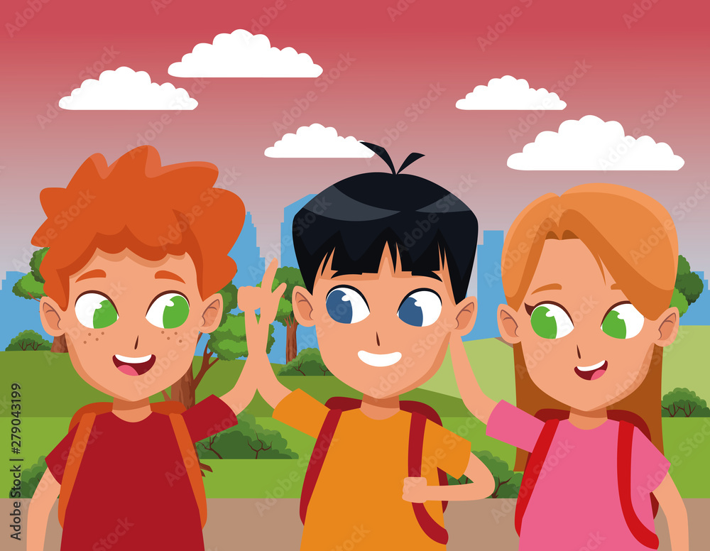 childhood cute school students cartoon childhood cute school students cartoon