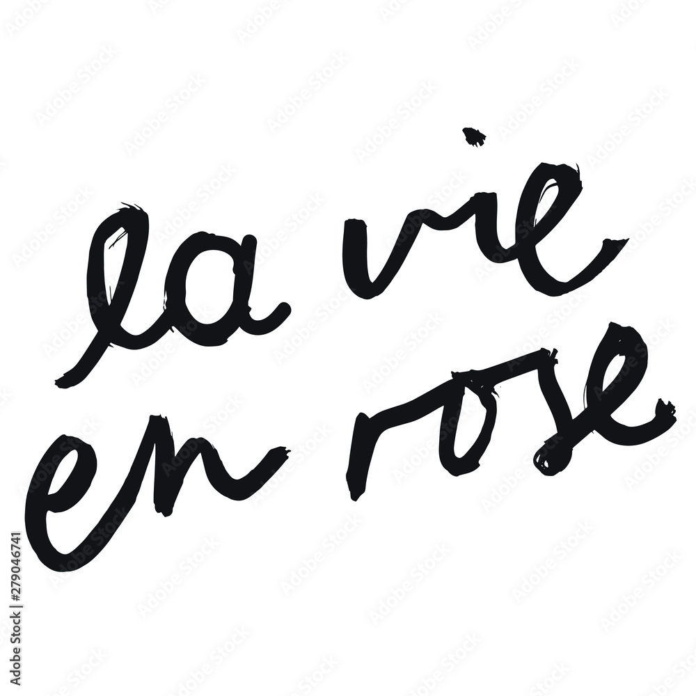 La Vie En Rose Vector Words Hand Lettered. La Vie En Rose French Quotes. Stock Vector Adobe Stock