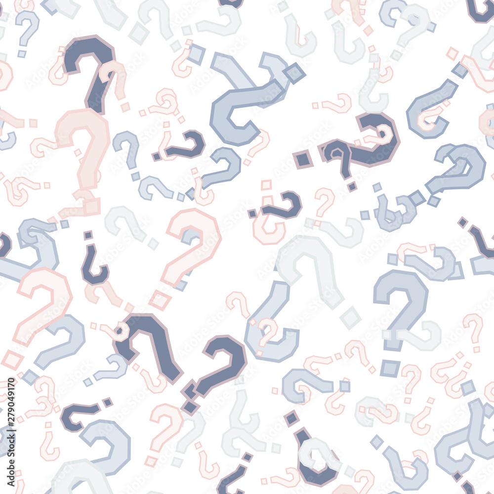 Quiz seamless pattern. Question marks, doubt, faq Quiz seamless pattern. Question marks, doubt, faq