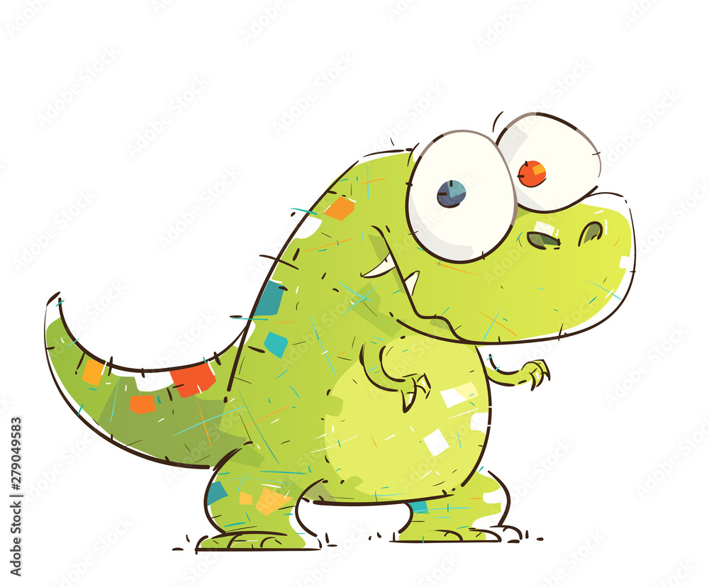 Fototapeta premium A Little Chubby Colorful T-Rex 