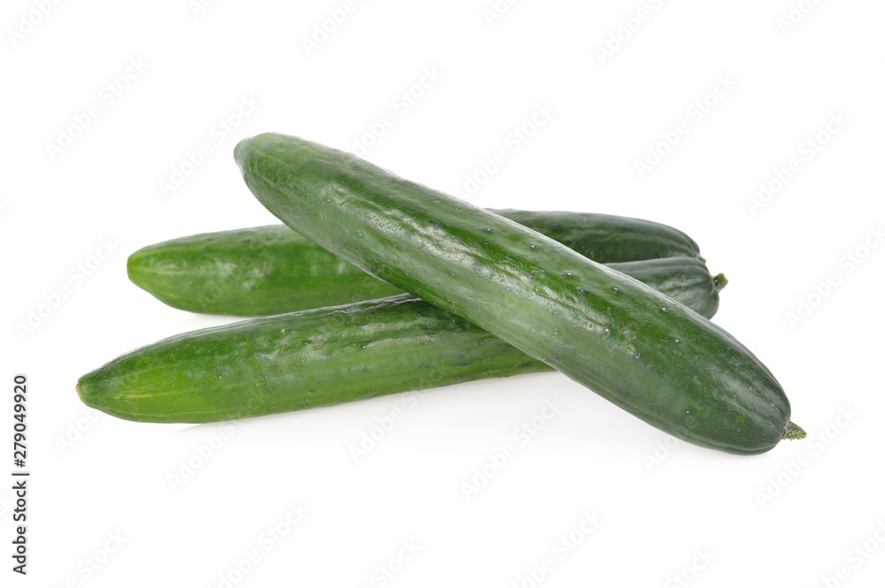 fresh Japanese cucumbers on white background fresh Japanese cucumbers on white background