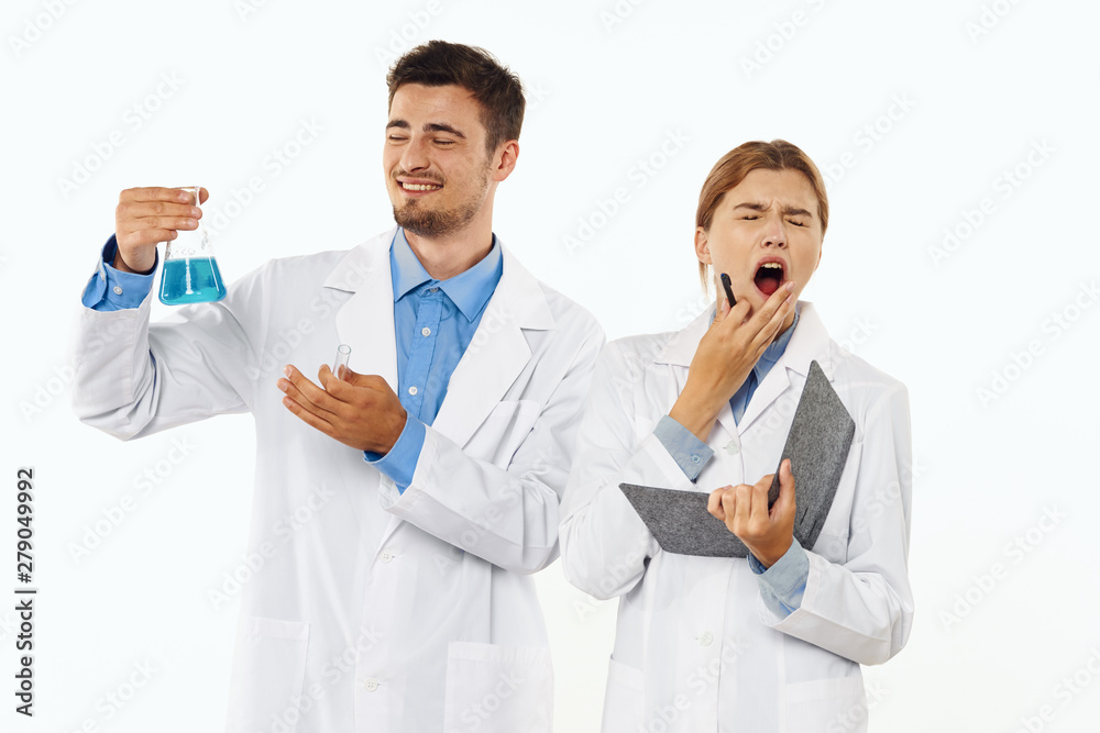 two scientists working at the laboratory