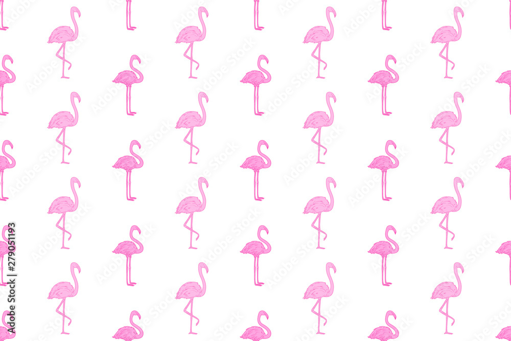 Seamless abstract wallpaper with flamingos. Hand drawn cartoon birds. Print for polygraphy, shirts and textiles. Cute texture. Pattern for design Seamless abstract wallpaper with flamingos. Hand drawn cartoon birds. Print for polygraphy, shirts and textiles. Cute texture. Pattern for design