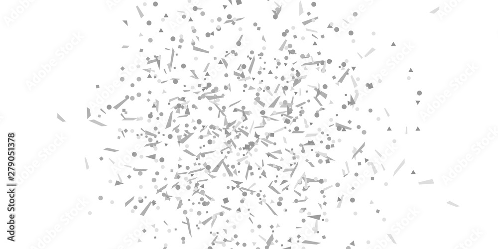 Confetti on white background. Print for polygraphy, posters or banners. Doodle for your design. Black and white illustration