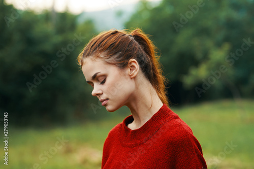 portrait of young woman in park
