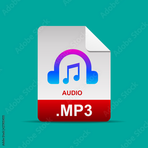mp3 file icon vector illustration. photo