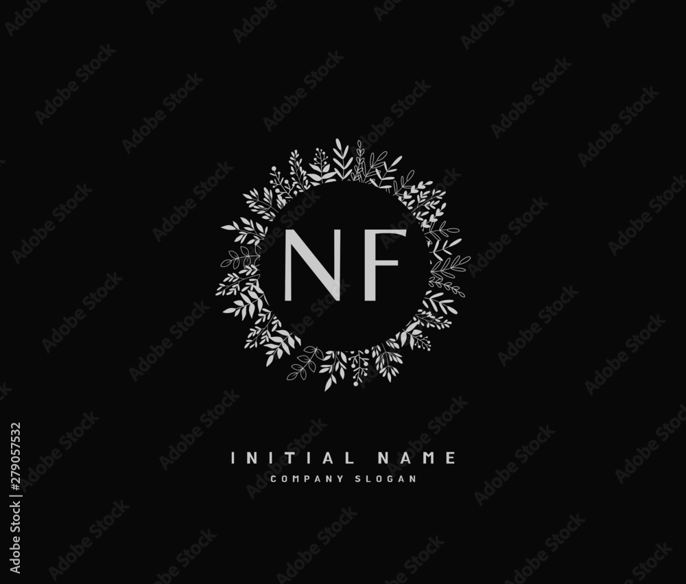 N F NF Beauty vector initial logo, handwriting logo of initial signature, wedding, fashion, jewerly, boutique, floral and botanical with creative template for any company or business. N F NF Beauty vector initial logo, handwriting logo of initial signature, wedding, fashion, jewerly, boutique, floral and botanical with creative template for any company or business.